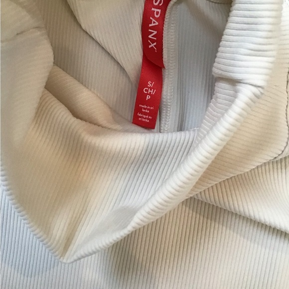 SPANX Suit Yourself Ribbed Long Sleeve Turtleneck Bodysuit | Cream - Picture 6 of 13